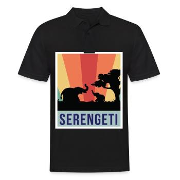 Elephant Safari Parc National Serengeti Souvenir A - Polo Homme - noir - Devant - Kai (181cm)
