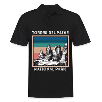 Parc national Torres del Paine, au Chili - Polo Homme - noir - Devant - Kai (181cm)