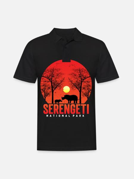 Wildlife Safari in Rhino Serengeti National Park be - Men's Polo Shirt - black