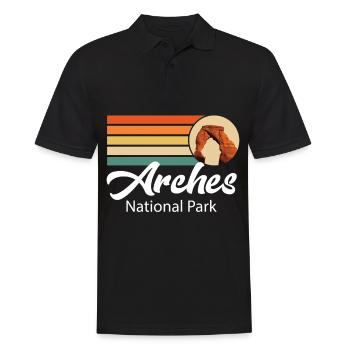 Parc national des Arches dans l’Utah Souvenir Camping Canyo - Polo Homme - noir - Devant - Kai (181cm)
