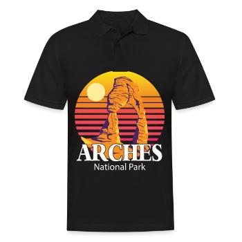Nationalpark Arches in Utah mit Canyons Mountains - Männer Poloshirt - Schwarz - Vorne - Kai (181cm)