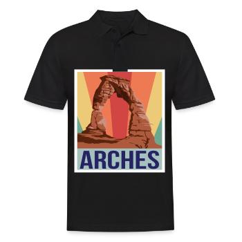 Arches Souvenir Nationalpark Moab Canyon Souvenir - Männer Poloshirt - Schwarz - Vorne - Kai (181cm)