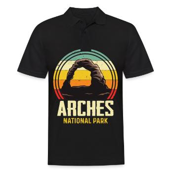 Arches National Park Randonnée Utah Canyon Rocks Souv - Polo Homme - noir - Devant - Kai (181cm)