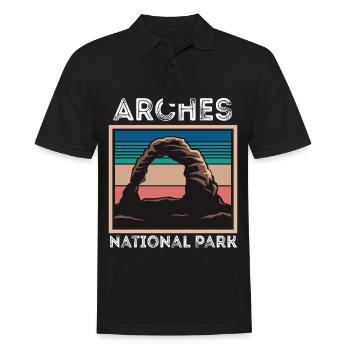 Arches National Park Utah Moab Canyon Mur souvenir - Polo Homme - noir - Devant - Kai (181cm)