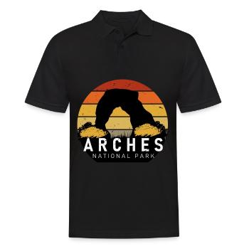 Arches Utah Moab Canyon National Park Randonnée - Polo Homme - noir - Devant - Kai (181cm)