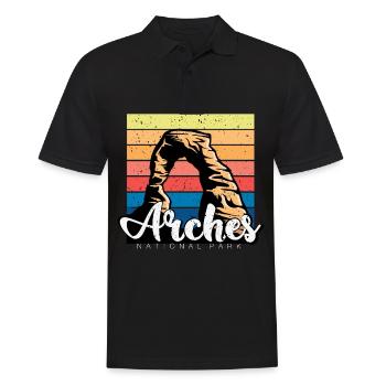 Arches Moab Canyon Utah Camping Wande National Park - Polo Homme - noir - Devant - Kai (181cm)