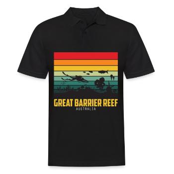 Korallenriff Australien Great Barrier Reef Tauchen - Männer Poloshirt - Schwarz - Vorne - Kai (181cm)