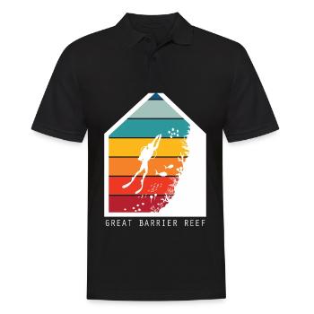 Korallenriff Meer Australien Great Barrier Reef Ta - Männer Poloshirt - Schwarz - Vorne - Kai (181cm)