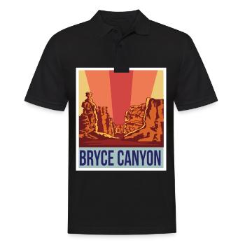 Bryce Canyon Retro National Park Souvenir Utah Rock - Polo Homme - noir - Devant - Kai (181cm)