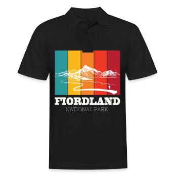 Mountain Fiordland National Park Nouvelle-Zélande Touriste Wan - Polo Homme - noir - Devant - Kai (181cm)