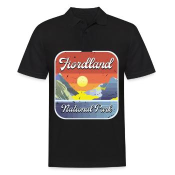 Fiordland National Park Souvenir New Zealand Nature - Men's Polo Shirt - black - Front - Kai (181cm)