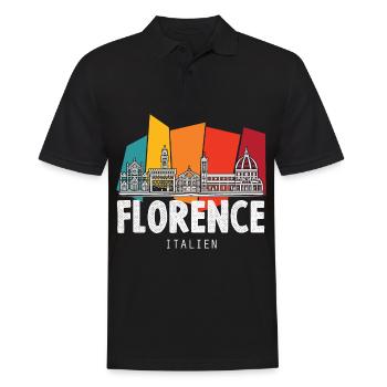 Italy Florence Tuscany Skyline Retro Italian - Men's Polo Shirt - black - Front - Kai (181cm)