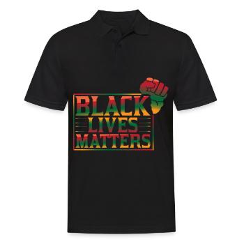 Melanin Rising Fist Black Lives Matter Freiheitsta - Männer Poloshirt - Schwarz - Vorne - Kai (181cm)