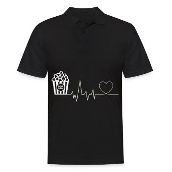 Popcorn Heartbeat Filmabend Kinoabend Reis Snack - Männer Poloshirt - Schwarz - Vorne - Kai (181cm)