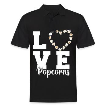 Popcorn Love Cinema Evening Rice Snack for the Filma - Men's Polo Shirt - black - Front - Kai (181cm)