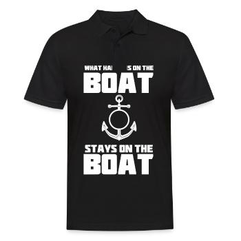 Funny Anchor Saying Nautical Captain Souvenir - Men's Polo Shirt - black - Front - Kai (181cm)