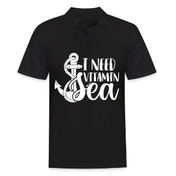 Vitamin Sea mit Anchor Souvenir Nautical Sailor Ca - Männer Poloshirt - Schwarz - Vorne - Kai (181cm)