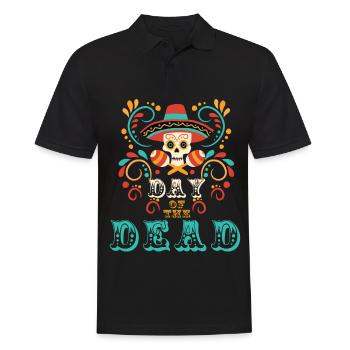 Jour des morts Vacances Mexique Crâne de sucre mexikani - Polo Homme - noir - Devant - Kai (181cm)