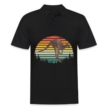 Retro Känguru-Hinterland Australien Beuteltiere Kä - Männer Poloshirt - Schwarz - Vorne - Kai (181cm)