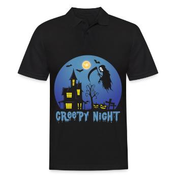 Sensenmann Gruseliger Nachtengel des Todes Hallowe - Männer Poloshirt - Schwarz - Vorne - Kai (181cm)
