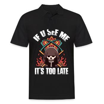 Reaper Sense Sensenmann Engel des Todes Halloween- - Männer Poloshirt - Schwarz - Vorne - Kai (181cm)