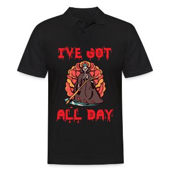 Reaper Sense Sensenmann Engel des Todes Halloween- - Männer Poloshirt - Schwarz - Vorne - Kai (181cm)