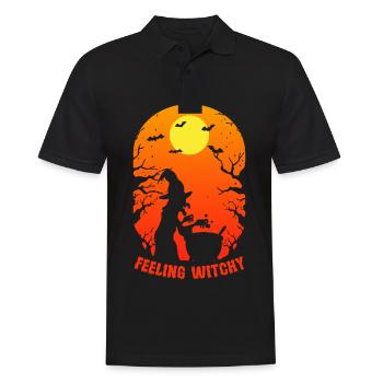 Hexen Halloween Party Gruseliger Fledermaus Horror - Männer Poloshirt - Schwarz - Vorne - Kai (181cm)