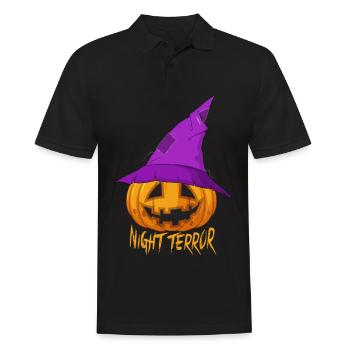 Nightmare Pumpkin mit Hexenhut Happy Halloween Sca - Männer Poloshirt - Schwarz - Vorne - Kai (181cm)