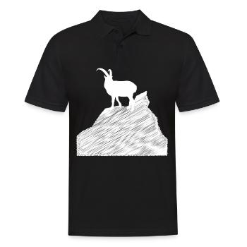 Ziege - (4) - Männer Poloshirt - Schwarz - Vorne - Kai (181cm)