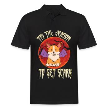 Creepy Corgi Vampire de Halloween Party avec Re - Polo Homme - noir - Devant - Kai (181cm)