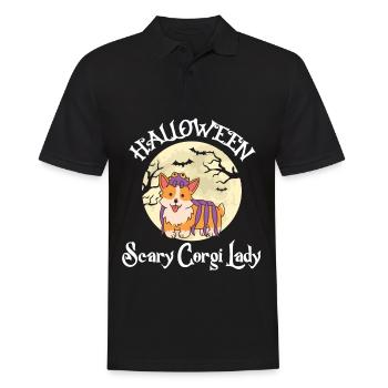Cute Corgi Ladies Halloween Party Dog Love - Men's Polo Shirt - black - Front - Kai (181cm)