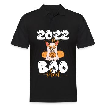 Corgi Ghost Halloween Party 2022 Sweet Dog Love - Polo Homme - noir - Devant - Kai (181cm)