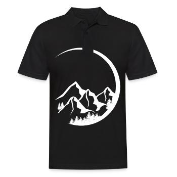 Circle - Mountain - (8) - Men's Polo Shirt - black - Front - Kai (181cm)