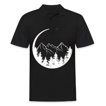 Kreisel - Berg - (4) - Männer Poloshirt - Schwarz - Vorne - Kai (181cm)