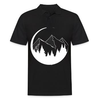 Circle - Mountain - (4) - Men's Polo Shirt - black - Front - Kai (181cm)