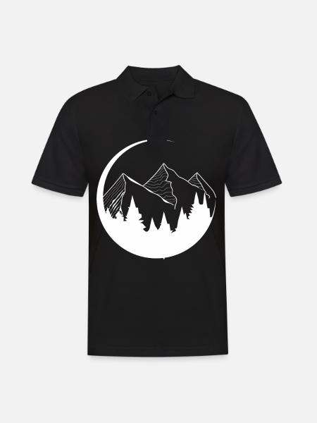 Circle - Mountain - (4) - Men's Polo Shirt - black