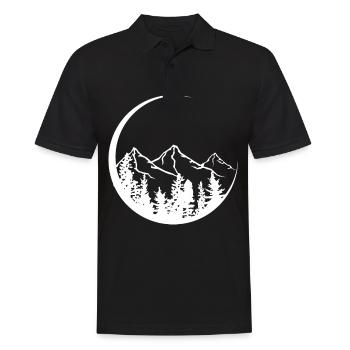 Circle - Mountain - (2) - Men's Polo Shirt - black - Front - Kai (181cm)