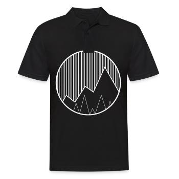 Circle - Mountain - (10) - Men's Polo Shirt - black - Front - Kai (181cm)