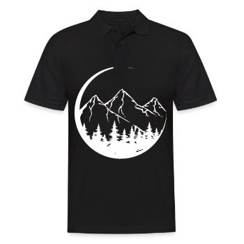 Circle - Mountain - (3) - Men's Polo Shirt - black - Front - Kai (181cm)