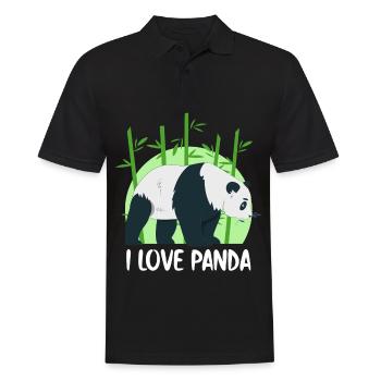 Panda Costume Mignon Pandas Animal Lovers Bambou - Polo Homme - noir - Devant - Kai (181cm)