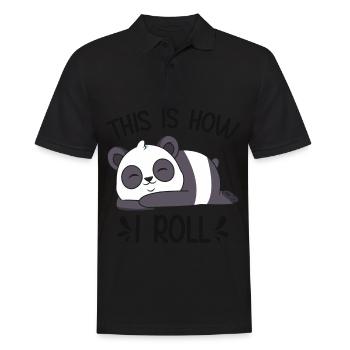 Panda Gaming Retro Mignon Pandas Animal Lovers - Polo Homme - noir - Devant - Kai (181cm)