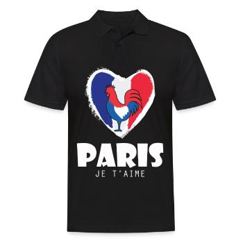Frankreich Eiffelturm Ich liebe Paris Franzose Lie - Männer Poloshirt - Schwarz - Vorne - Kai (181cm)