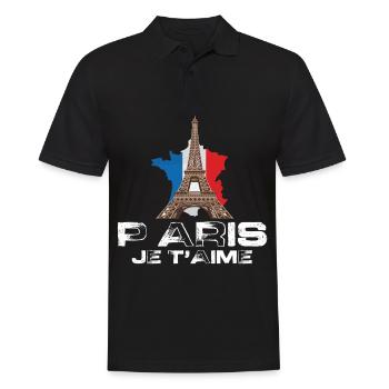 Eiffelturm Ich liebe Paris Frankreich Tag mit Fran - Männer Poloshirt - Schwarz - Vorne - Kai (181cm)