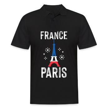 Love Paris Art Tour Eiffel France Français - Polo Homme - noir - Devant - Kai (181cm)