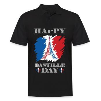 Happy day at the Eiffel Tower Paris Holiday - Men's Polo Shirt - black - Front - Kai (181cm)