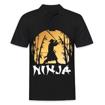 Ninja Warrior Samurai Japanisches Katana-Schwert A - Männer Poloshirt - Schwarz - Vorne - Kai (181cm)