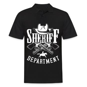 Sheriff Cowboy Pistols Sheriff Star Badge Costume - Polo Homme - noir - Devant - Kai (181cm)