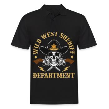 Sheriff West Department Skull Pistols Sheriff Star - Polo Homme - noir - Devant - Kai (181cm)