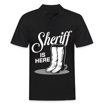Sheriff est Sheriff Boots Sheriffstar Pistol ici - Polo Homme - noir - Devant - Kai (181cm)