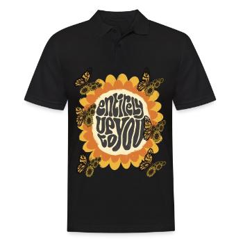 Sunflower Butterfly Motivational Butterflies for S - Männer Poloshirt - Schwarz - Vorne - Kai (181cm)